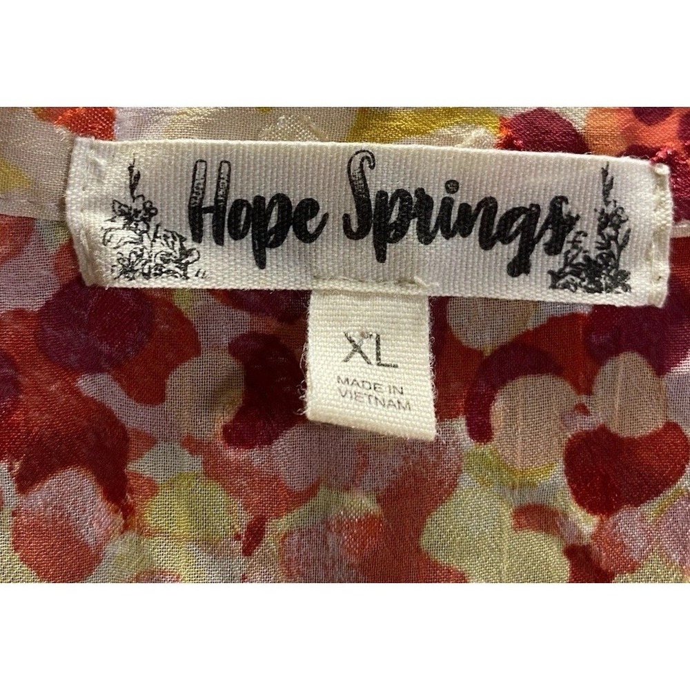 Hope‎ Springs Women's XL Sheer Multi-Color Sunset Boho Top Beach Blouse - Picture 3 of 7